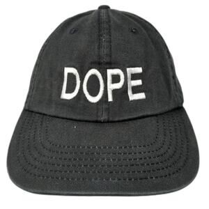 Dope Slideback Hat Black One Size Adjustable Embroidered Vent Holes